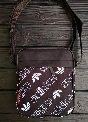 Чоловіча спортивна барсетка чорна сумка через плече adidas адидас7 фото