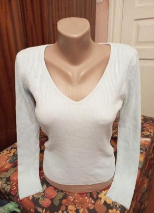 Блакитний топ рубчик