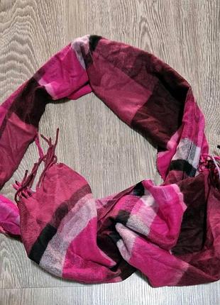 Шарф мягкий клетка 30х180