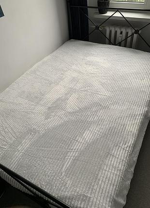 Плед покривало шарпей в смужку євро розмір 200х220 см білий