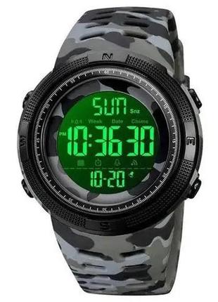 Часы наручные мужские skmei 2070cmgy gray camo, военные тактические часы. цвет: серый камуфляж3 фото