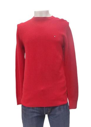 Чоловічий трикотажний светер tommy hilfiger, червоного кольору, розмір m
