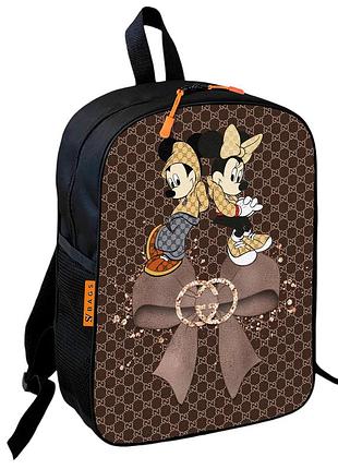 Рюкзак шкільний дитячий 36х27см міккі маус з принтом для дівчинки