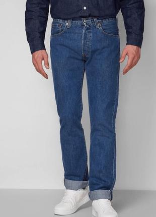 Чоловічі спортивні завужені джинси 501® original fit темно-синій, прямі р.34х32 (005013088)