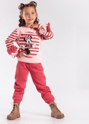Теплый флисовый костюм для девочки minnie