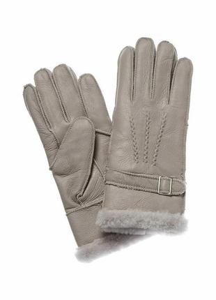 Жіночі рукавички surell з підкладкою з овчини, середній із пряжкою, сірий, розмір m, 100% оригінал, usa