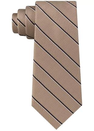 Галстук michael kors мужской, узкий,шелковый,бежевый,в полоску,100% оригинал,usa.