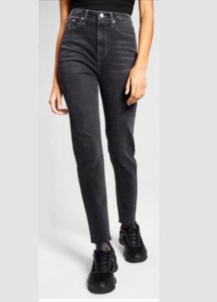 Жіночі джинси fashion denim slim, вузькі, з високою талією, чорний, розмір 28