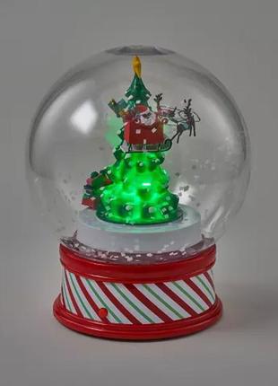 Рухаюча прозора новорічна куля santa's sleigh musical snow globe,wondershop™