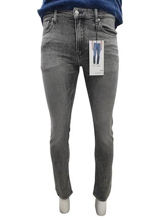 Чоловічі джинси calvin klein, slim, сірі, розмір w22/l32 ckj026