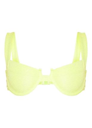 Топ купальний лимонний в рубчик l prettylittlething