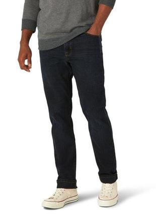 Чоловічі джинси wrangler straight fit, прямого крою преміум-класу, темно-синій, розмір 32х32