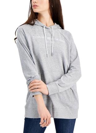Жіноче худі tommy hilfiger,сіра,класична з малюнком tommy hilfiger 1985, р.l (j1kh0642)