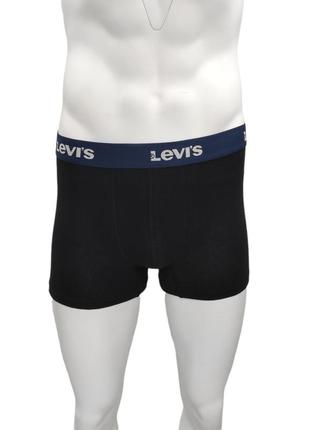 Чоловічі труси - боксери levis 4шт.в упаковці, червоний в полоску, чорний, синій, сірий, бавовна стрейч, р.s