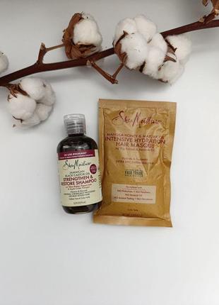 Набір sheamoisture,jamaican black castor oil, шампунь 95 мл та маска manuka honey & mafura oil 59 гр