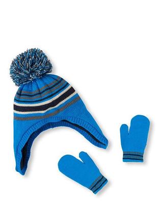 Комплект мальчику - шапка и варежки