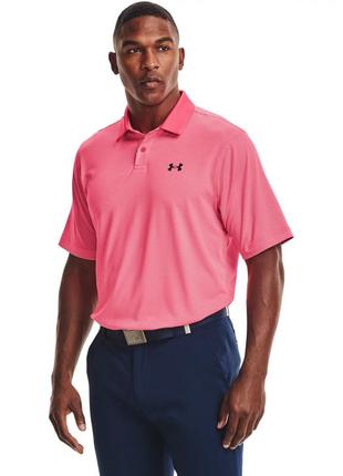 Чоловіча футболка underarmour ,рожевий,ua performance stripe polo, р.xlt (1361823)