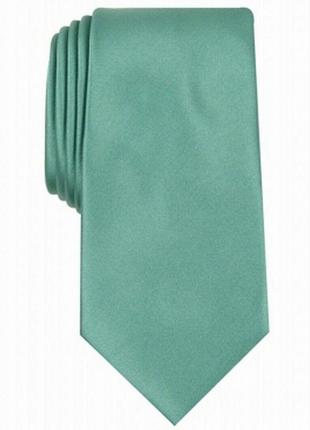 Галстук perry ellis portfolio,однотонный,мужской, шелковый,зеленый,100% оригинал,usa.