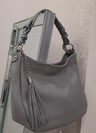 Сумка натуральна шкіра жіноча італія мішок (30 см) містка сумочка жіноча шкіряна