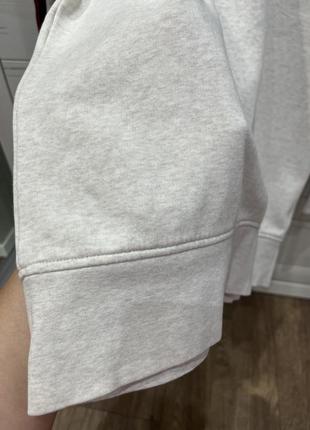 Худи кофта с капюшоном светлый серовато-бежевый удлиненный от monki