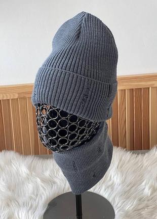 Теплый комплект шапка и снуд