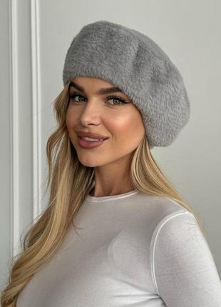 Берет из эко меха альпака