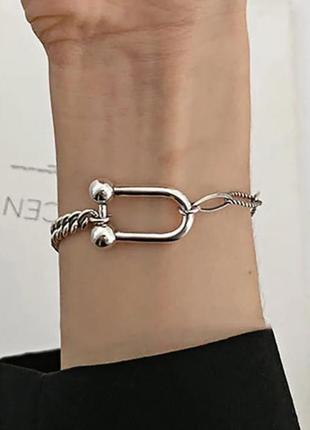 Браслет цепочку женский серебро стильное оригинальное украшение silver ♥️