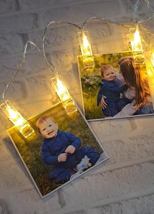Гирлянда led со встроенными прищепками для фото