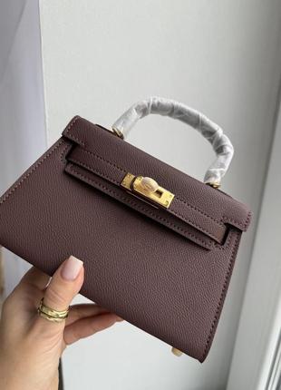 Шоколадная сумка в стиле hermes kelly 19