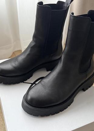 Кожаные ботинки челси respect