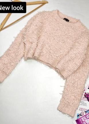 Свитер женский розовый теплый короткий от бренда new look l