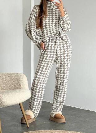 ❗️sale❗️ костюм трикотажный ангора очень мягкий и приятный к телу гусиная лапка свитер кофта и штаны