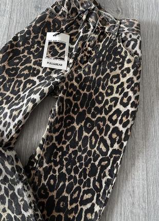 Джинси pull&bear в леопардовий принт