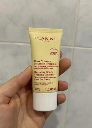 Мініатюра clarins gentle hydrating roaming cleanser, 30 мл
