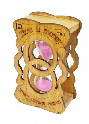 Песочные часы бесконечность бамбук 10 минут розовый песок