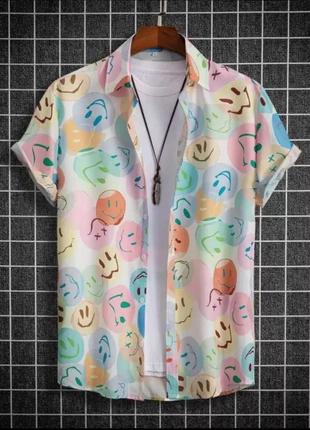 Рубашка тенниска со смайликами shein l