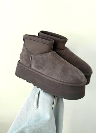 Ugg mini platform dipper  smoke plum premium