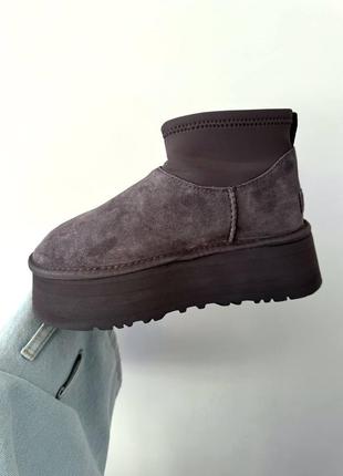 Ugg mini platform dipper  smoke plum premium