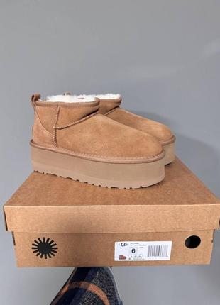 Угги уггі угг Bluzy ugg ultra mini platform chestnut