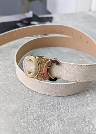 Ремінь жіночий celine  spring молочний є