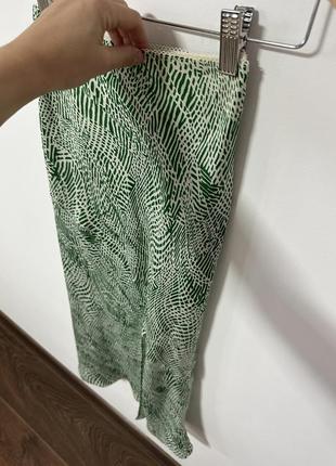 Меди атласная юбка с разрезом от topshop🌿4 фото