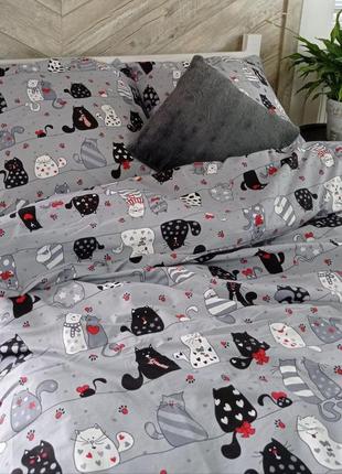 Постільна білизна "закохані коти", бязь. всі розміри, пошиття!