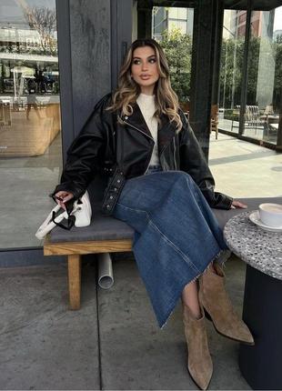 Длинная джинсовая юбка zara