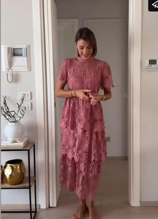 Изысканное платье из кружева4 фото