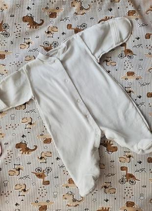Чоловічок для новонароджених 56 р. білий теплий