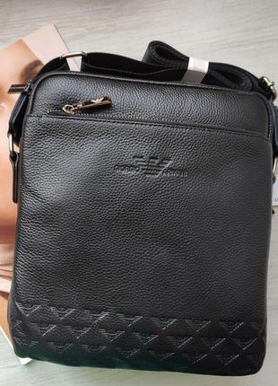 Стильна чоловіча шкіряна сумка месенджер