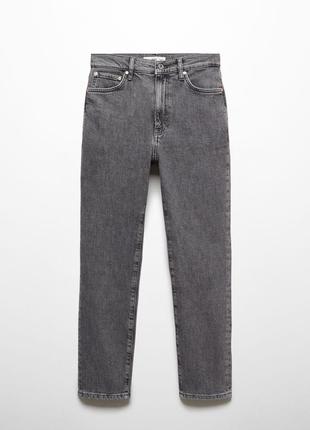 Джинсы mango slim jeans mom графитовые серые джинсы