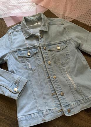 Джинсовка голубая куртка джинс жакет пиджак джинсовый xs s m perfect jeans