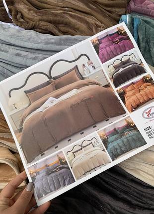 Велюрова постільна білизна моніка, графіт