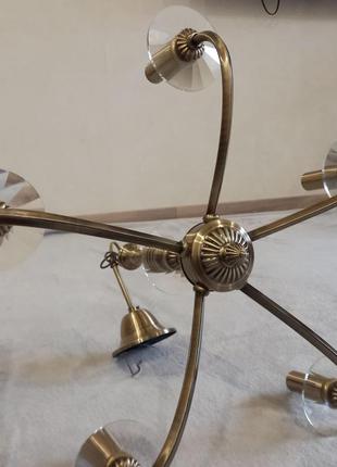 Люстра латунь скло